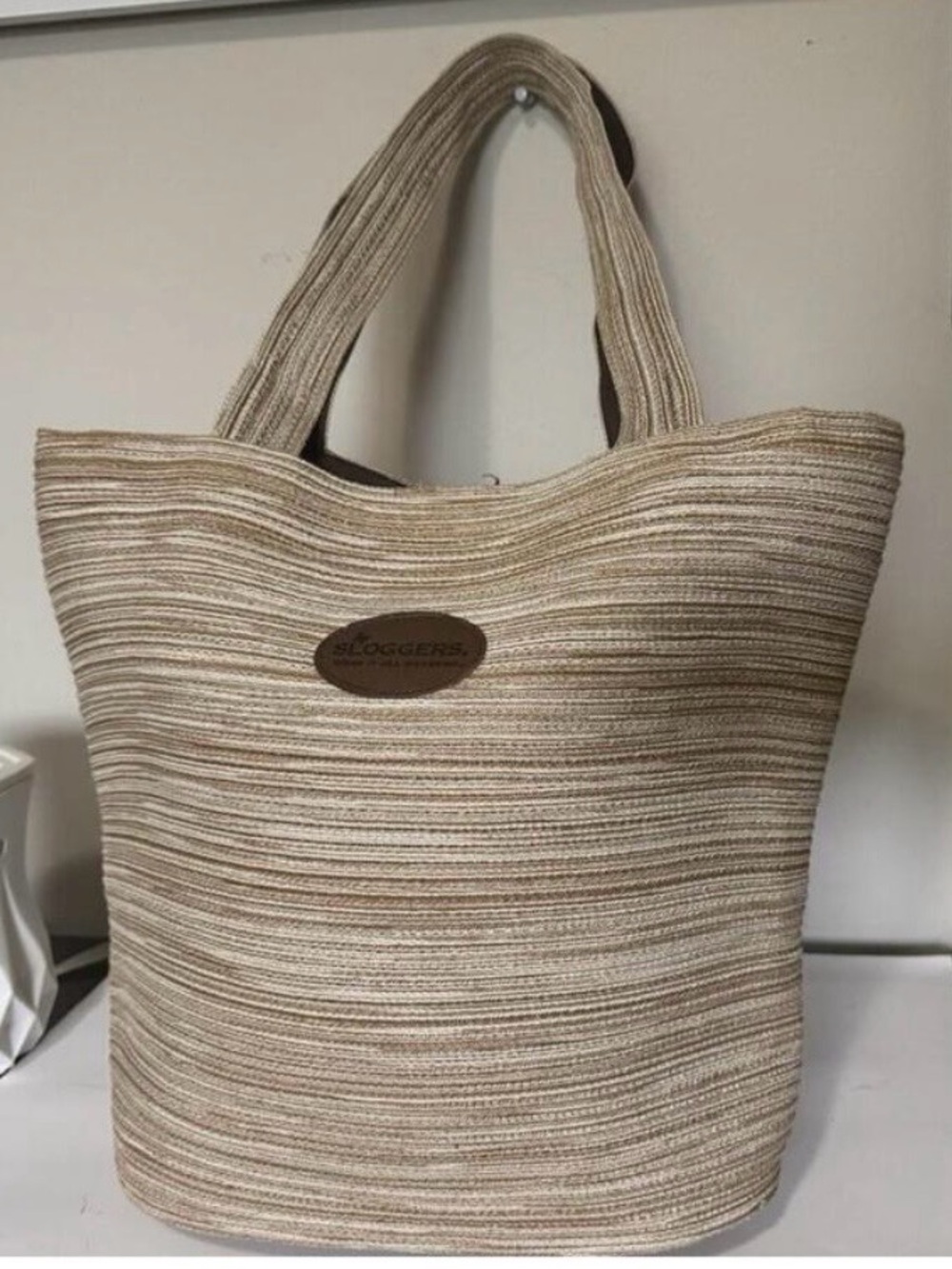 Sloggers Beige Striped Tote Bag